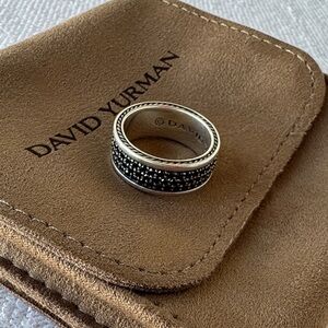 David Yurman Men's Ring in Black and Silver